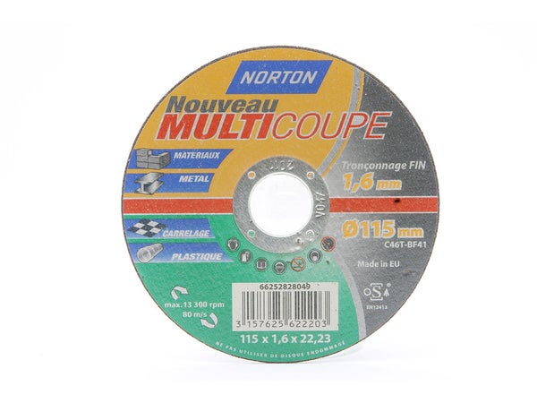 Disque Multi-Coupe Pour Matériaux De Construction Norton, Diam.115 Mm