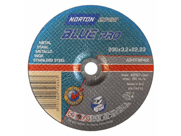 Disque Métal Pour Meuleuse Norton, Diam.230 X Ep.2.5 Mm