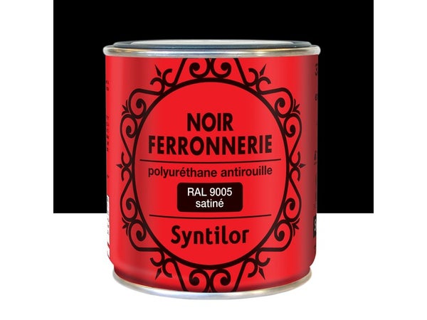 Peinture ferronnerie extérieur SYNTILOR noir RAL 9005 satiné 0.375L