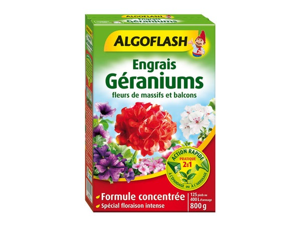 Engrais Géraniums Et Plantes Fleuries Algoflash 800 G 40 M²