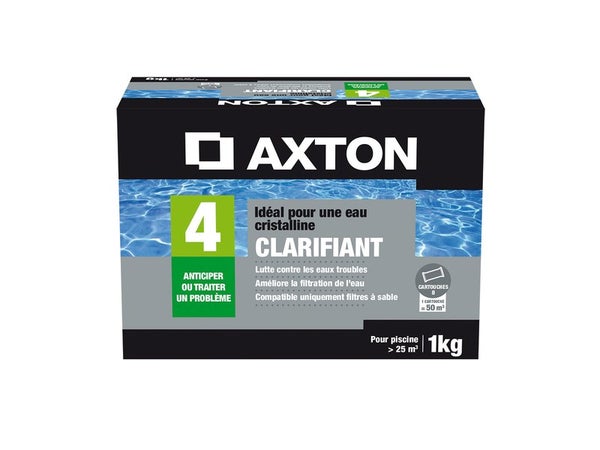Clarifiant piscine AXTON, tube 1 kg