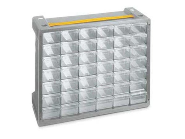 Casier À Vis Plastique 42 Tiroirs, H. 32.5 X L. 40.5 X P. 15 Cm