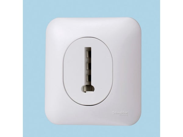 Prise Téléphone Ovalis, Blanc, Schneider Electric