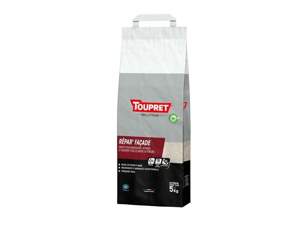 Enduit De Rebouchage Toupret Repar Façade 5 Kg En Poudre, Pour Façade Extérieur