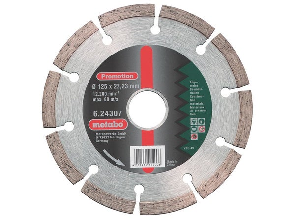 Meule de tronconnage diamantee < SP > pour multimatiere METABO, Diamètre 125 mm