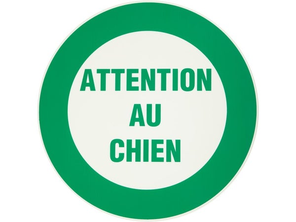 Disque Attention Au Chien En Plastique