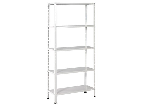 Etagère métal blanc époxy AVASCO lilikit, 5 tablettes l.73xH.170xP.30