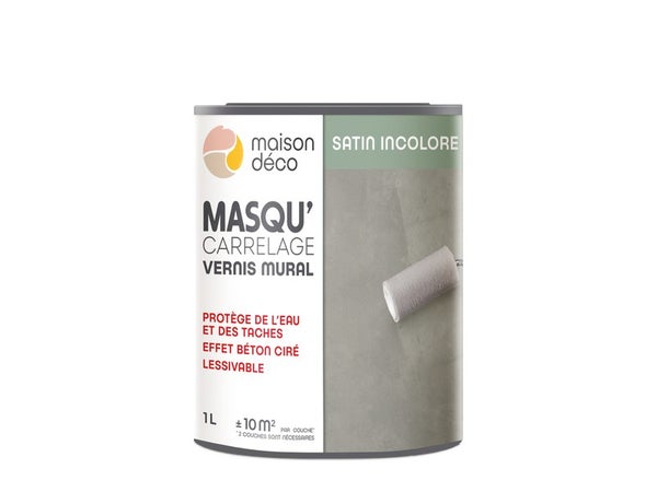 Vernis, Masqu'Carrelage Maison Deco, Transparent, 1 L