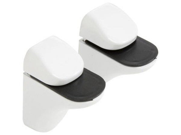 Lot De 2 Supports Tablette Pince, Blanc Laqué