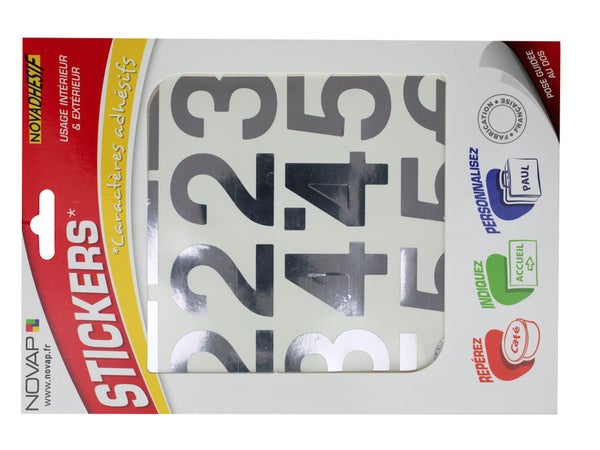 Chiffre Autocollant Sur Planche En Plastique