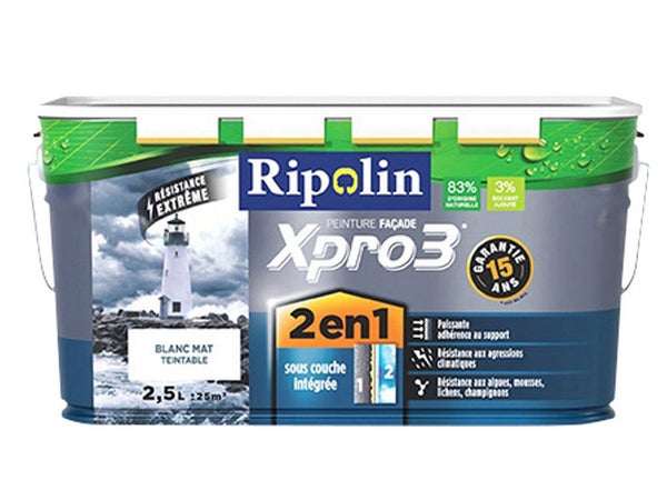 Peinture Façade 2En1 Xpro3 Ripolin, Meulière, 2.5 L