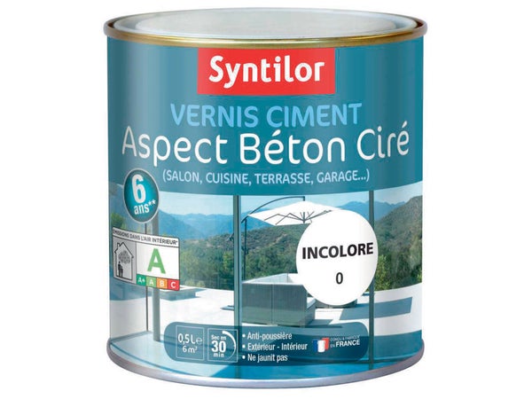 Vernis Ciment Extérieur / Intérieur Ciment Syntilor, Incolore, 0.5 L