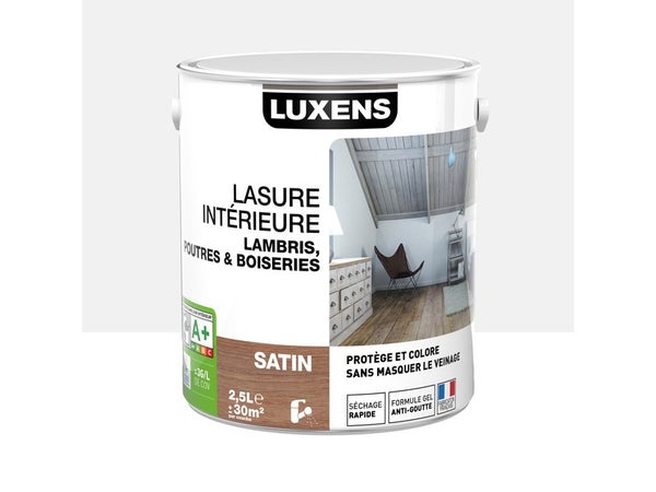 Lasure Intérieure Poutre Et Lambris 2.5 L, Luxens