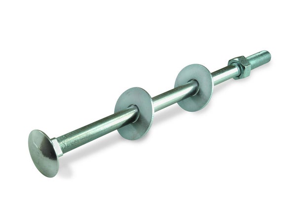 Boulon tête ronde, collet carré, acier zingué 12 x 160 mm