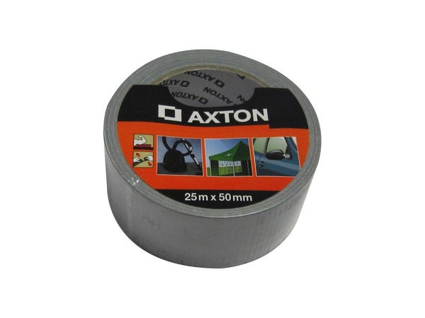 Adhésif AXTON réparation toile multiusage L.25 m x l.50 mm, gris