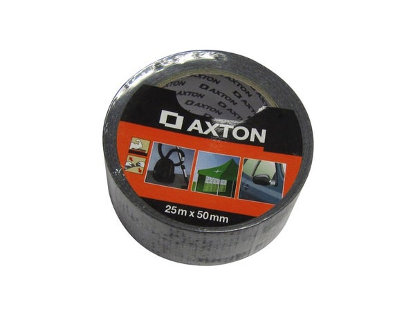 Adhésif AXTON réparation toile multiusage L.25 m x l.50 mm, noir