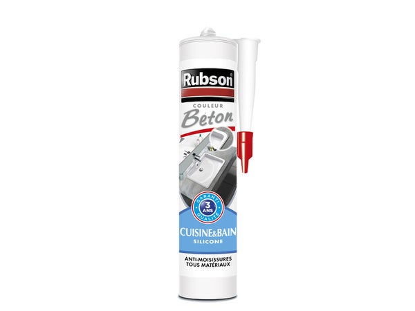 Mastic D'Étanchéité Cuisine Et Bain Rubson Silicone Béton 280Ml