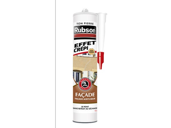 Mastic D'Étanchéité Façade Effet Crépi Rubson 280 Ml Ton Pierre