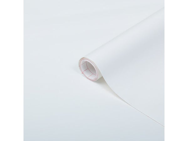 Revêtement Adhésif Uni Mat, Blanc, 2 M X 0.45 M