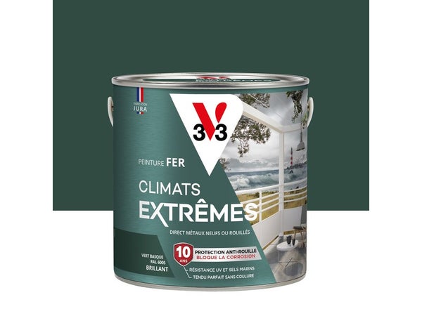 Peinture Fer Extérieur Climats Extrêmes® V33 Vert Basque Brillant 2 L