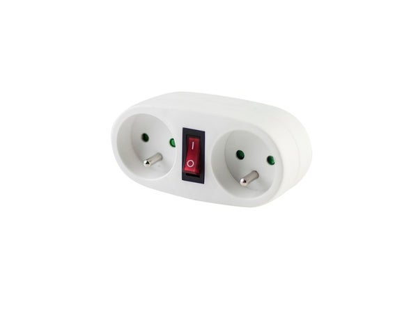 Biplite Sans Fil Compact, 2 Prises Blanc Chacon