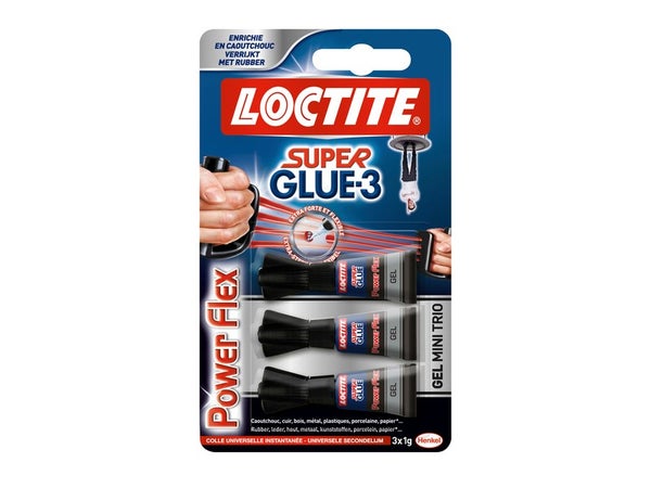 Colle Glue Gel Super Glue 3 Power Flex Loctite, 3 G