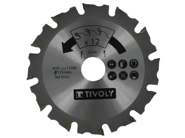 Disque À Tronçonner De Meuleuse Pour Bois Tivoly, Diam.115 X 15 X 22.2 Mm