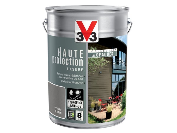 Lasure V33 Hp Les Opaques 8 Ans Poivre Satiné 5 L