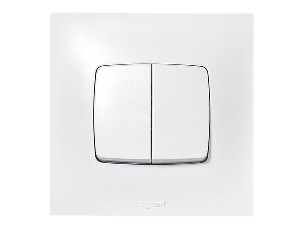 Double Interrupteur Va-Et-Vient Neptune, Blanc, Legrand