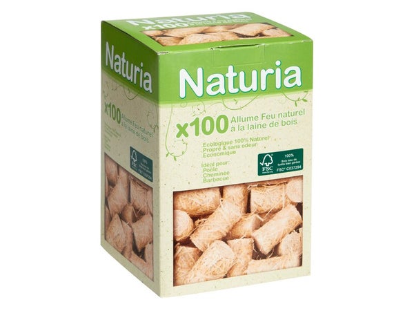 Boîte de 100 allume-feux 100 % naturels NATURIA