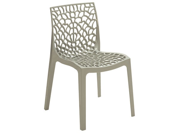 Chaise de jardin Grafik en résine gris perle