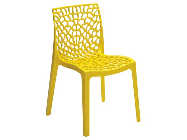 Chaise de jardin en résine Grafik jaune