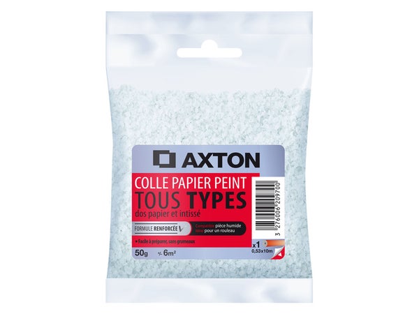 Colle Papier Peint Poudre Tous Types Axton, 50 Gr