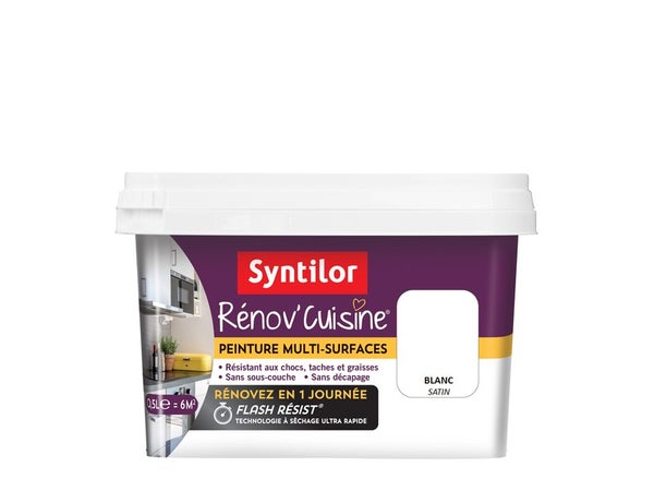 Peinture Cuisine Meuble Et Crédence Rénov' Syntilor Blanc Satin 0.5L