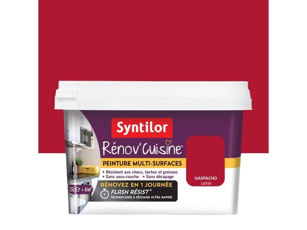 Peinture Cuisine Meuble Et Crédence Rénov' Syntilor Gaspacho Satin 0.5L