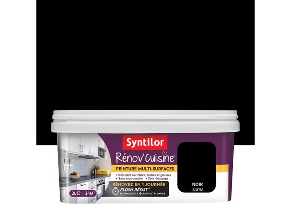Peinture Cuisine Meuble Et Crédence Rénov' Syntilor Noir Satin 2L