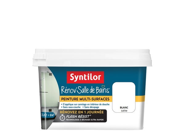 Peinture Salle De Bains Carrelage Et Meuble Rénov'Salle De Bains Syntilor Blanc 0.5L