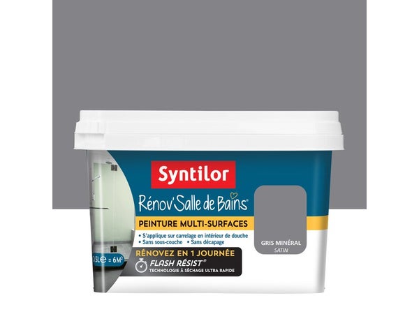 Peinture Salle De Bains Carrelage Et Meuble Rénov'Salle De Bains Syntilor Gris M 0.5L