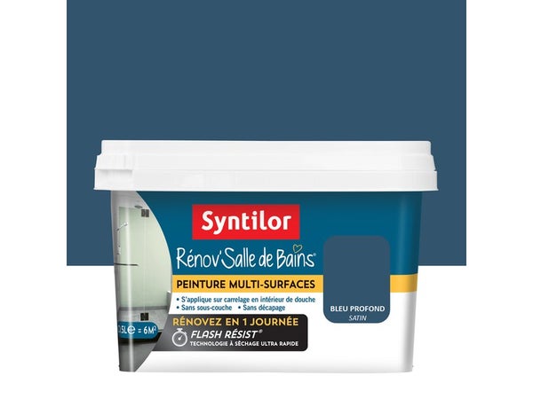 Peinture Salle De Bains Carrelage Et Meuble Rénov'Salle De Bains Syntilor Bleu P 0.5L