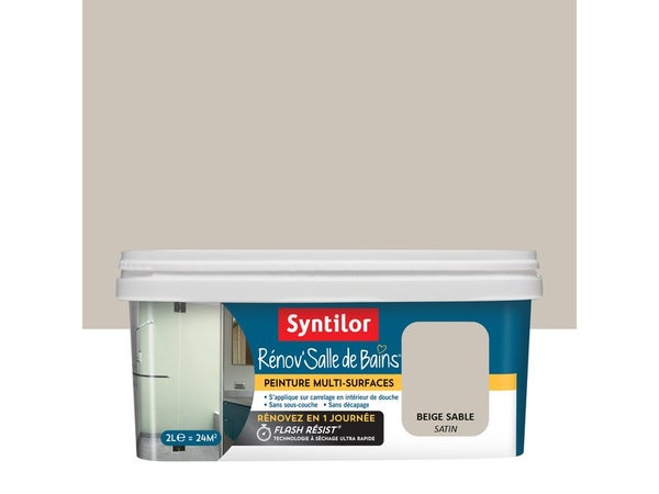 Peinture salle de bains Rénov'salle de bains SYNTILOR beige sable satiné 2 l