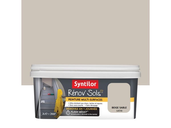 Peinture, carrelage et bois Renov soL SYNTILOR, beige sable satiné, 2L