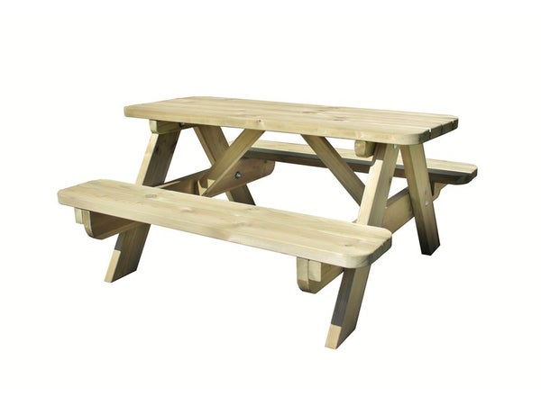 Ensemble pic-nic enfant en bois naturel, 4 personnes