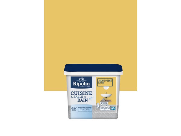 Peinture Mur Cuisine Et Bain Ripolin Jaune Peské Satiné 0.75 L