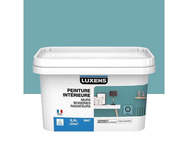 Peinture mur, boiserie, radiateur Intérieure LUXENS aqua 3 mat 2.5 l