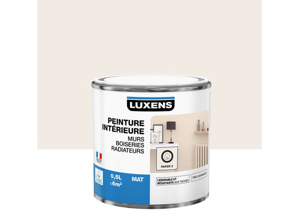 Peinture mur, boiserie, radiateur Intérieure LUXENS paper 3 mat 0.5 l
