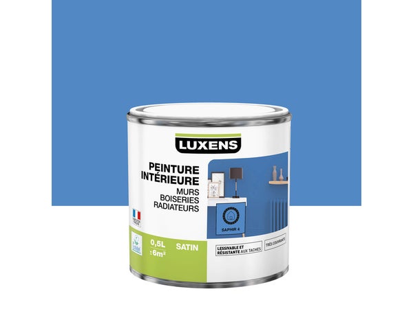 Peinture, Mur, Boiserie, Radiateur, Multisupports Luxens, Saphir 4, Satin, 0.5 L
