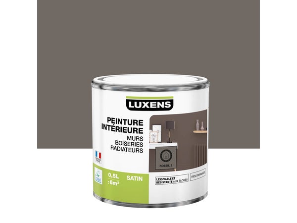 Peinture, Mur, Boiserie, Radiateur, Multisupports Luxens, Fossil 2, Satin, 0.5 L