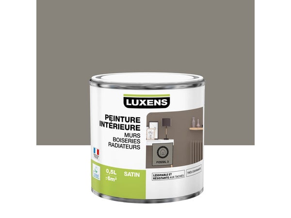 Peinture, Mur, Boiserie, Radiateur, Multisupports Luxens, Fossil 3, Satin, 0.5 L