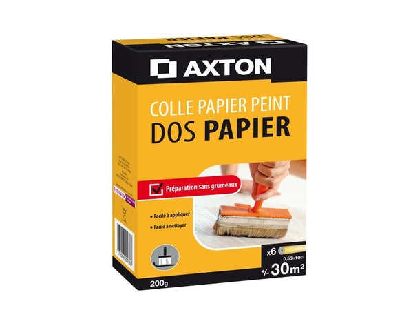 Colle poudre papier peint dos en papier, AXTON, 0.2 kg