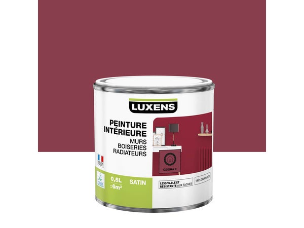 Peinture, Mur, Boiserie, Radiateur, Multisupports Luxens, Geisha 2, Satin, 0.5 L